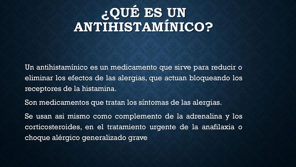 para que sirven los medicamentos antihistamínicos